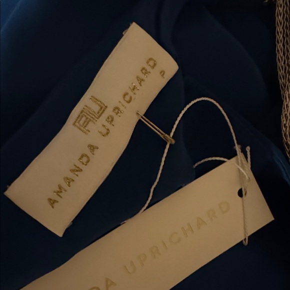 Amanda Uprichard Abigail Dress in Mystery Blue with Silver Rope Straps - Picture 11 of 12